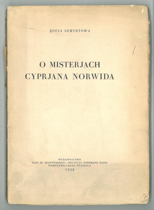 O misterjach Cyprjana Norwida.