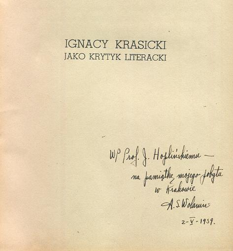 Ignacy Krasicki jako krytyk literacki.