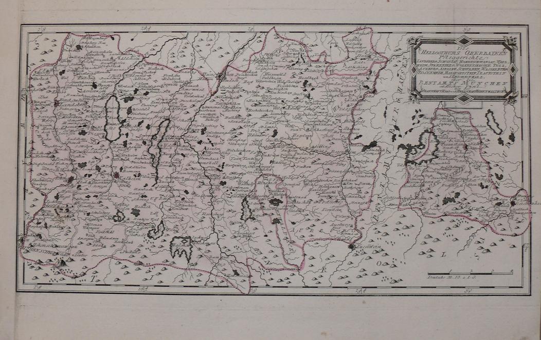 (BAWARIA). "Herzogthums Oberbayern Pfleggerichte Landsberg, Schongau, Hohenschwangau, Wellheim, Starenberg, Wolfertshausen,