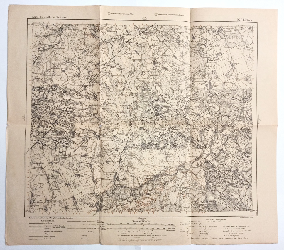 (BIELICA) Karte des westlichen Russlands (Polens). Gruppe I Nord. Bielica. Q27.