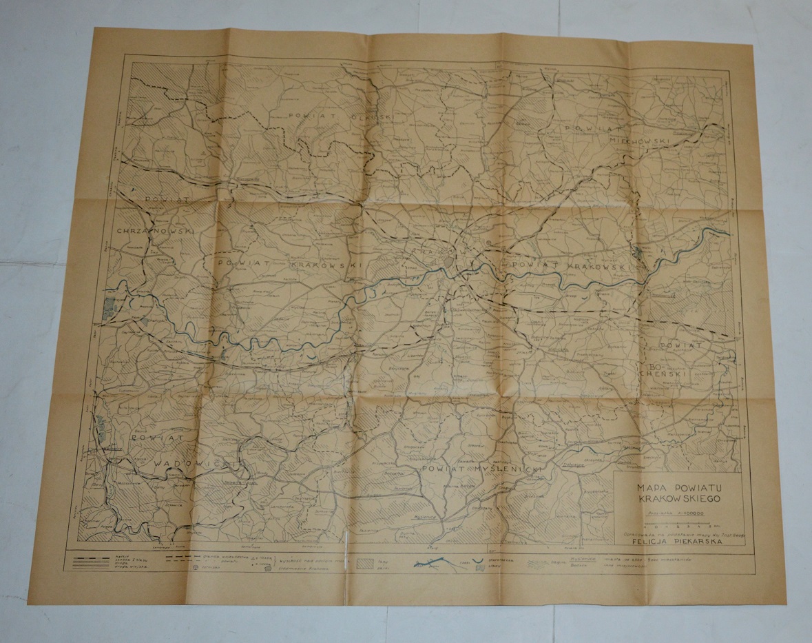 (KRAKW). Mapa Powiatu Krakowskiego.
